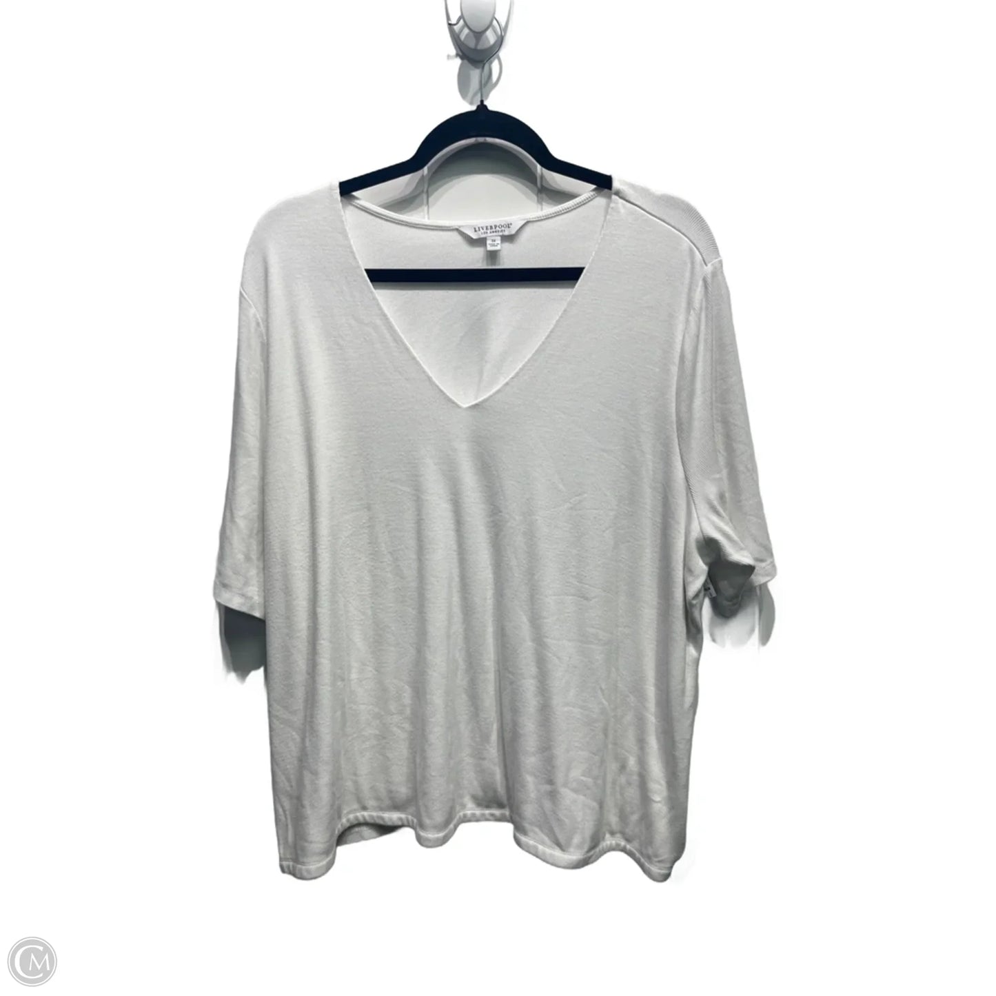 Top Short Sleeve Basic By Liverpool In White, Size: 3x