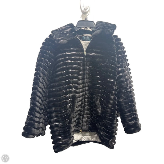 Coat Faux Fur & Sherpa By CARNET In Black, Size: M