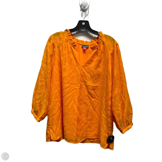 Top 3/4 Sleeve By Vince Camuto In Orange, Size: M