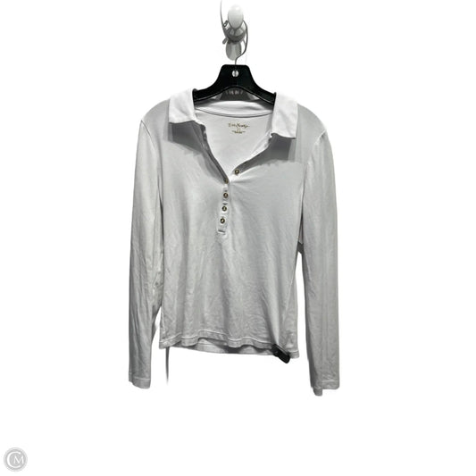 Top Long Sleeve Designer By Lilly Pulitzer In White, Size: Xs