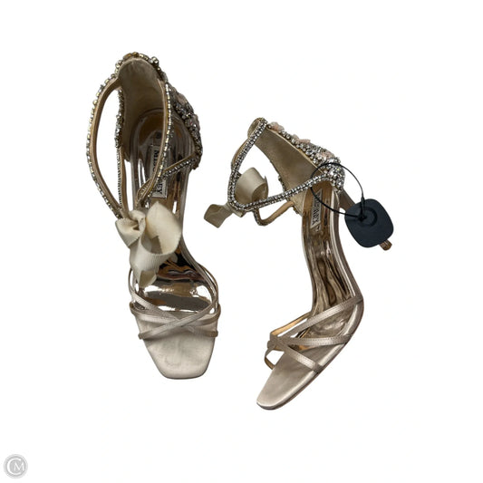 Sandals Heels Stiletto By Badgley Mischka In Gold & Silver, Size: 11