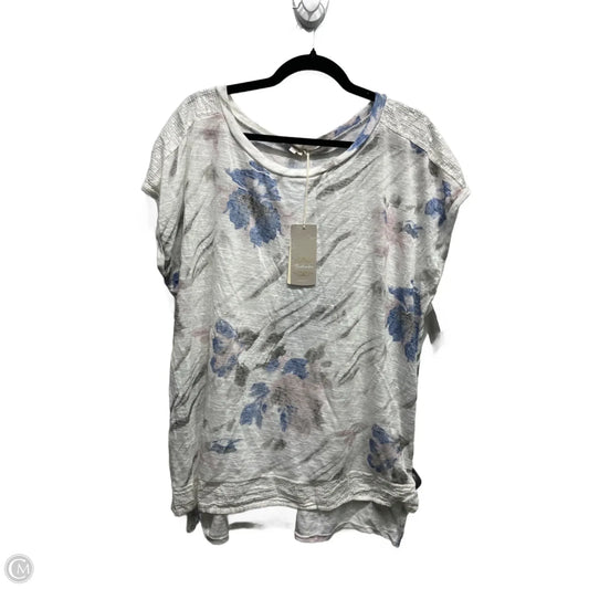 Top Short Sleeve By M Made In Italy In Blue & White, Size: 1x