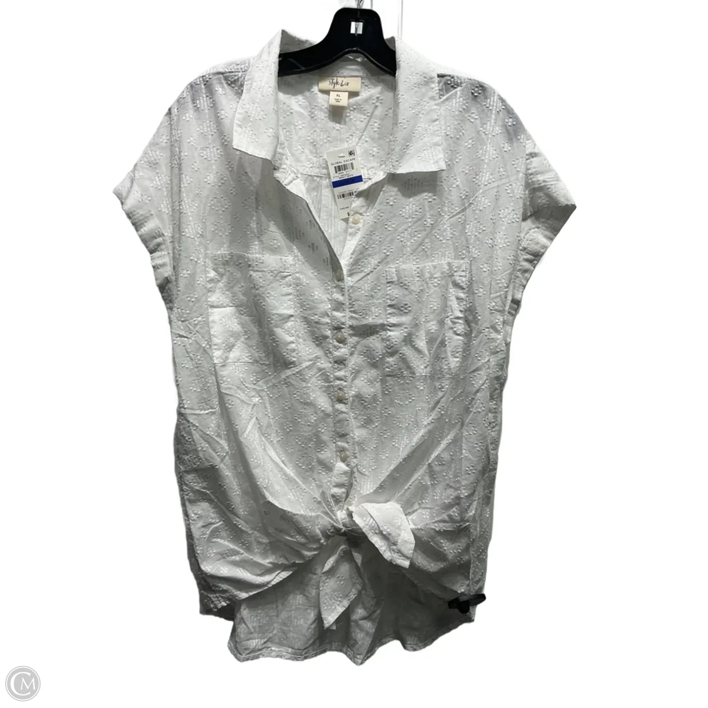 Top Short Sleeve By Style And Company In White, Size: Xl