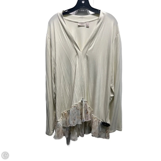 Top Long Sleeve By Logo In Cream, Size: Xl