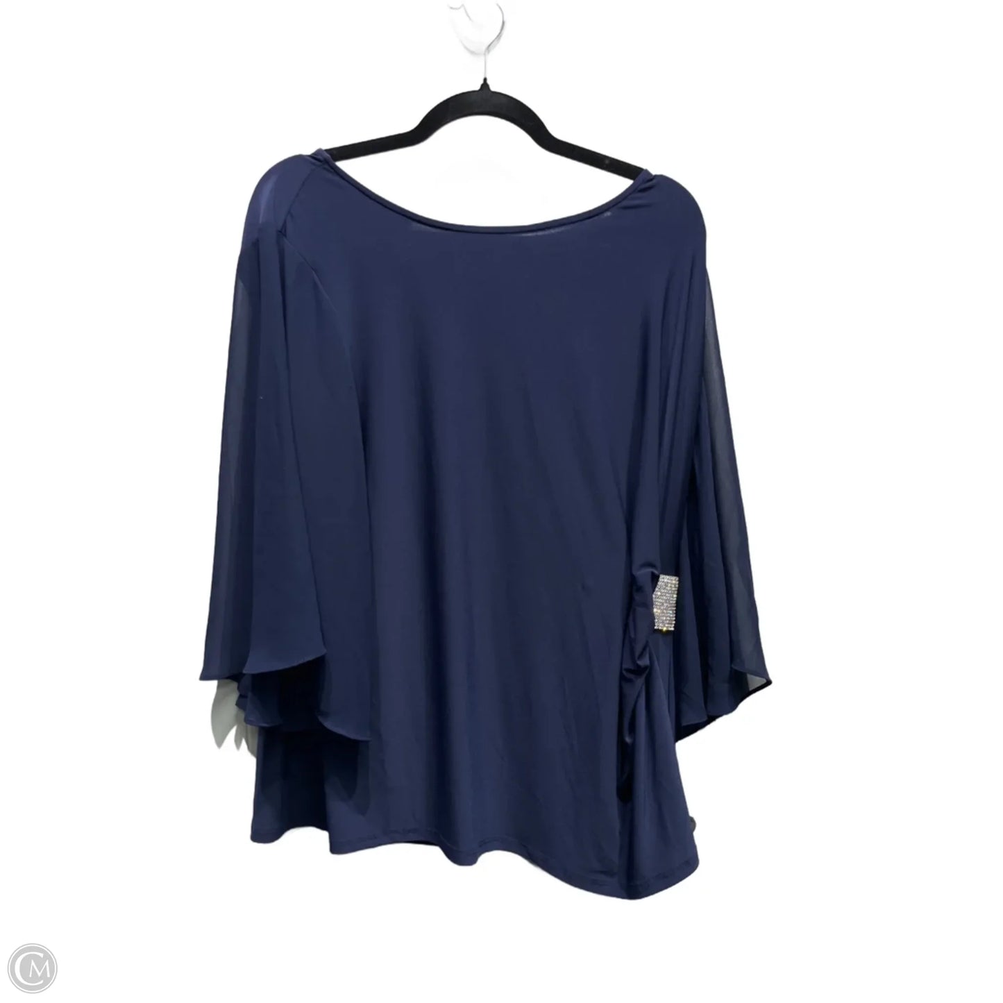 Blouse Short Sleeve By Dressbarn In Navy, Size: 2x