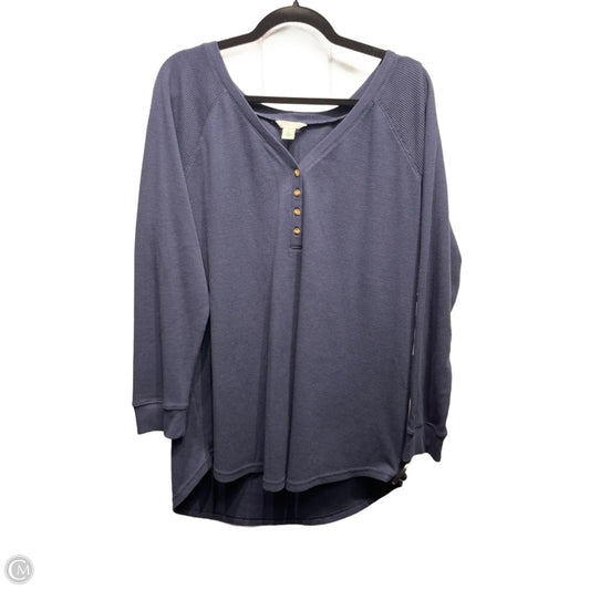 Top Long Sleeve By Caslon In Navy, Size: 2x