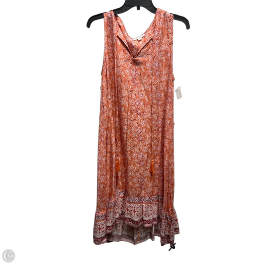 Dress Casual Short By Beachlunchlounge In Orange & White, Size: M