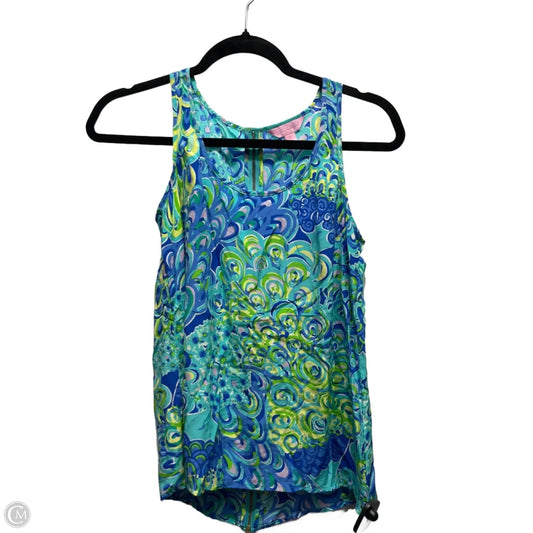 Top Sleeveless Designer By Lilly Pulitzer In Blue & Green, Size: Xs