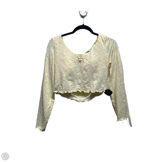 Top Long Sleeve By Aerie In Yellow, Size: L