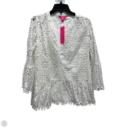 Blouse Designer By Lilly Pulitzer In White, Size: Xl