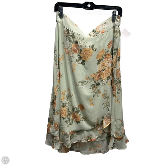 Skirt Midi By Christopher And Banks In Green & Orange, Size: L