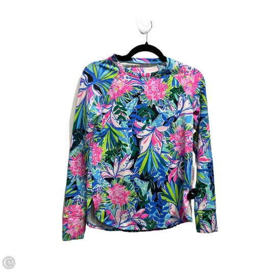 Top Long Sleeve Designer By Lilly Pulitzer In Blue & Pink, Size: Xxs