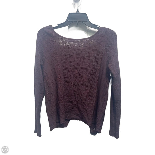 Top Long Sleeve By Free People In Maroon, Size: S
