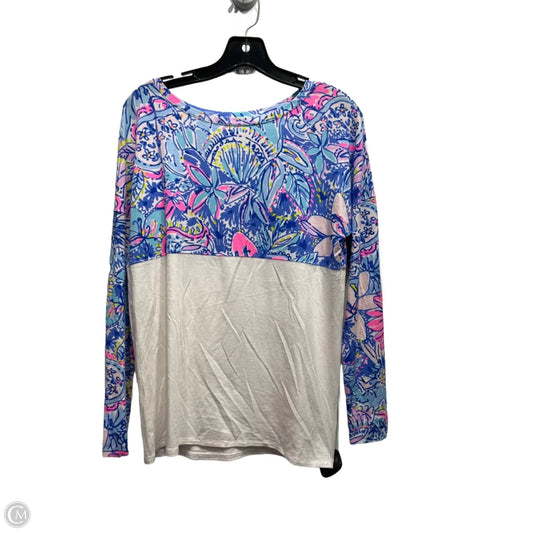 Top Long Sleeve Designer By Lilly Pulitzer In Blue & Pink, Size: Xs