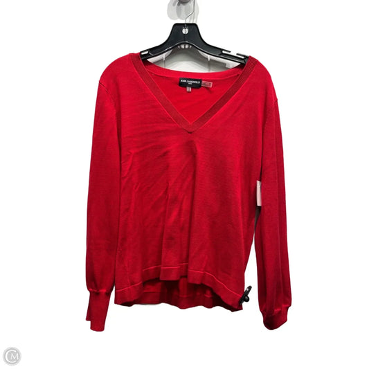 Sweater Designer By Karl Lagerfeld In Red, Size: M