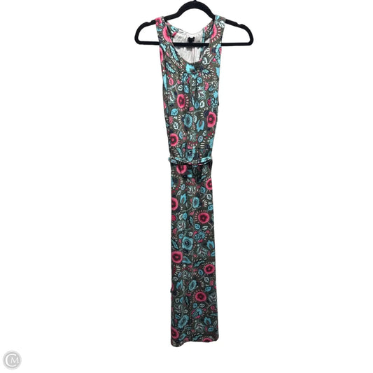 Dress Casual Maxi By Talbots In Green & Pink, Size: L