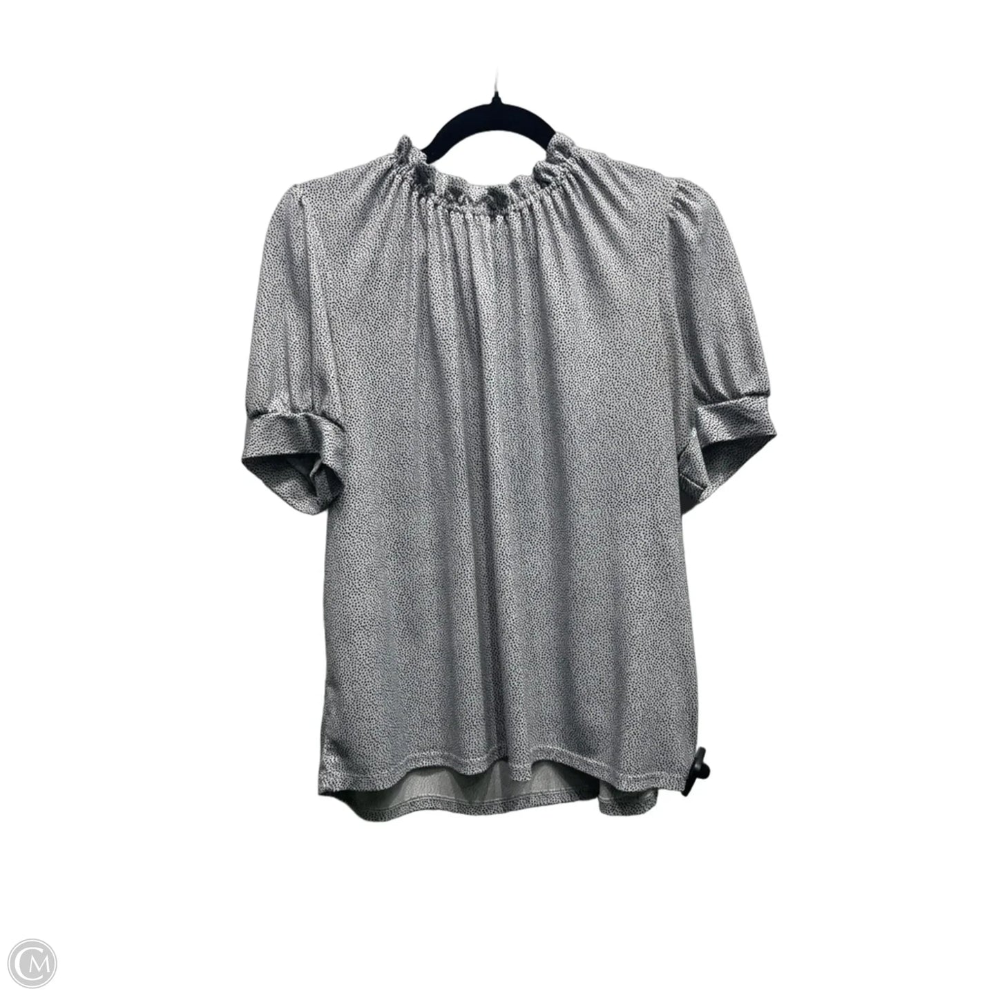Top Short Sleeve By Adrianna Papell In Polkadot Pattern, Size: L