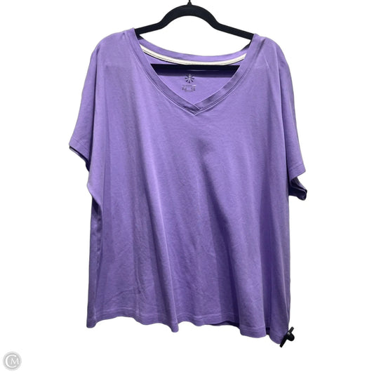 Top Short Sleeve By Isaac Mizrahi Live Qvc In Purple, Size: 2x