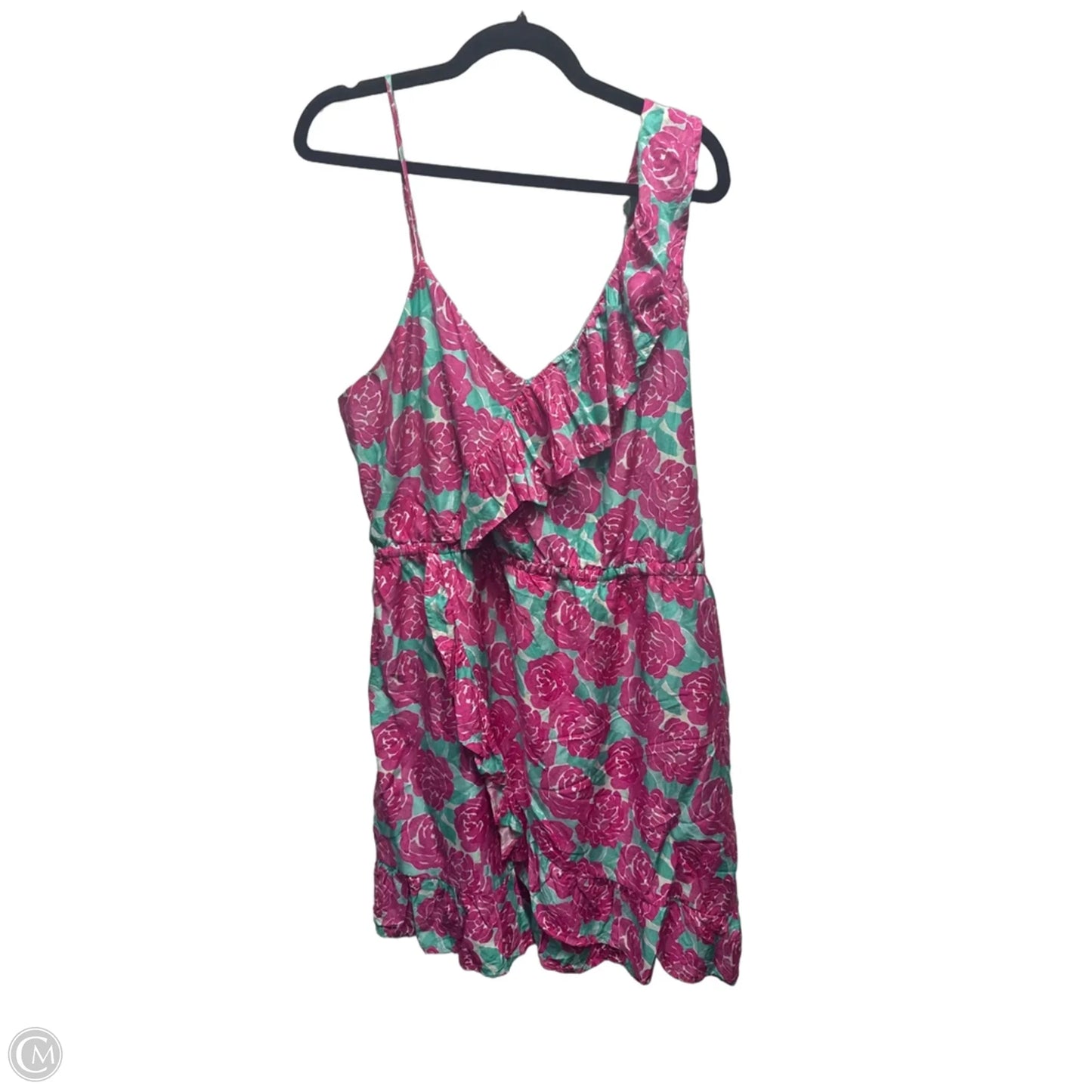 Dress Casual Short By Vineyard Vines In Green & Pink, Size: 16