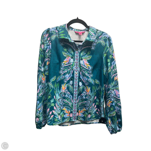 Blouse Designer By Lilly Pulitzer In Green & Pink, Size: S