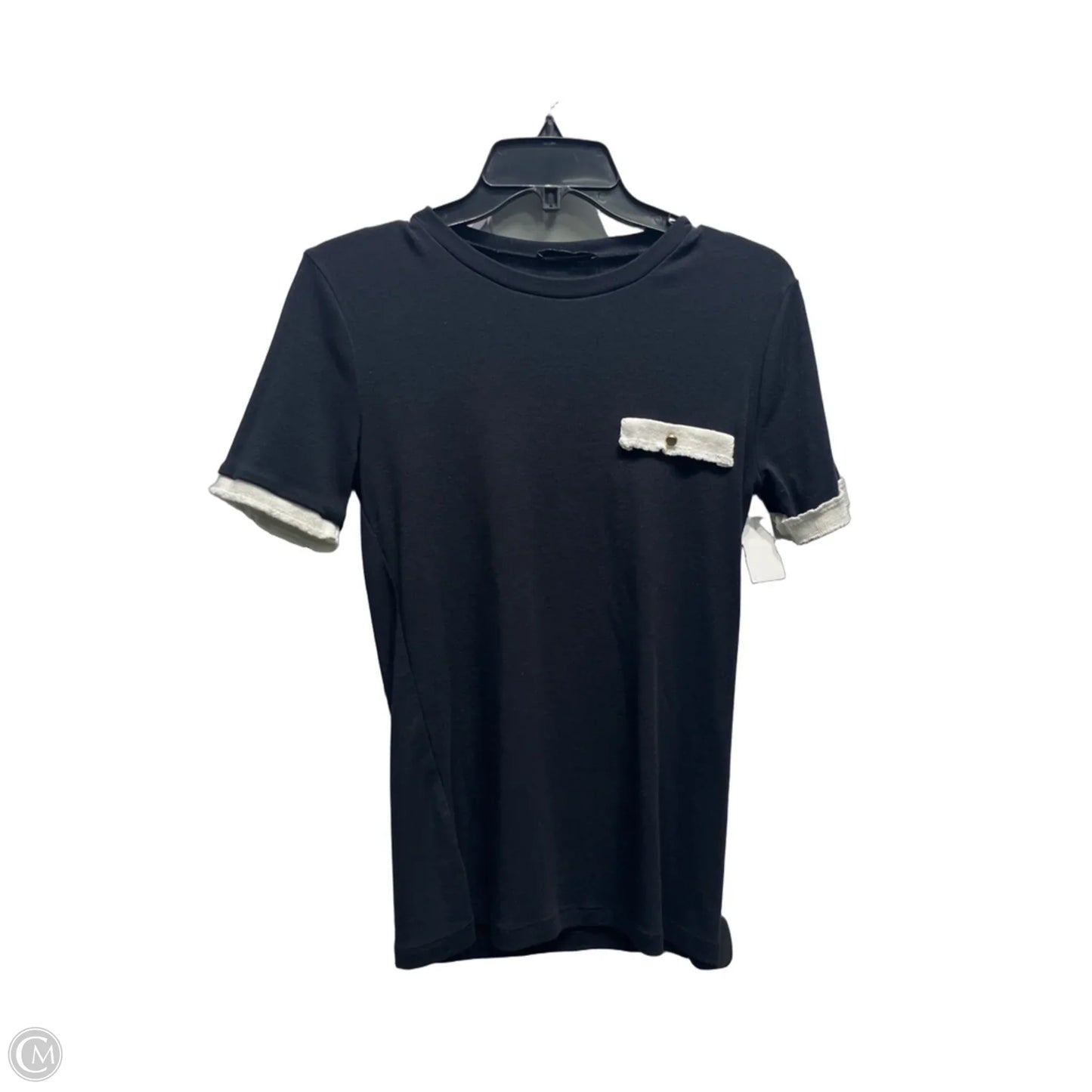 Top Short Sleeve By Zara In Black, Size: L