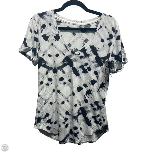 Athletic Top Short Sleeve By Lululemon In Black & Green, Size: S