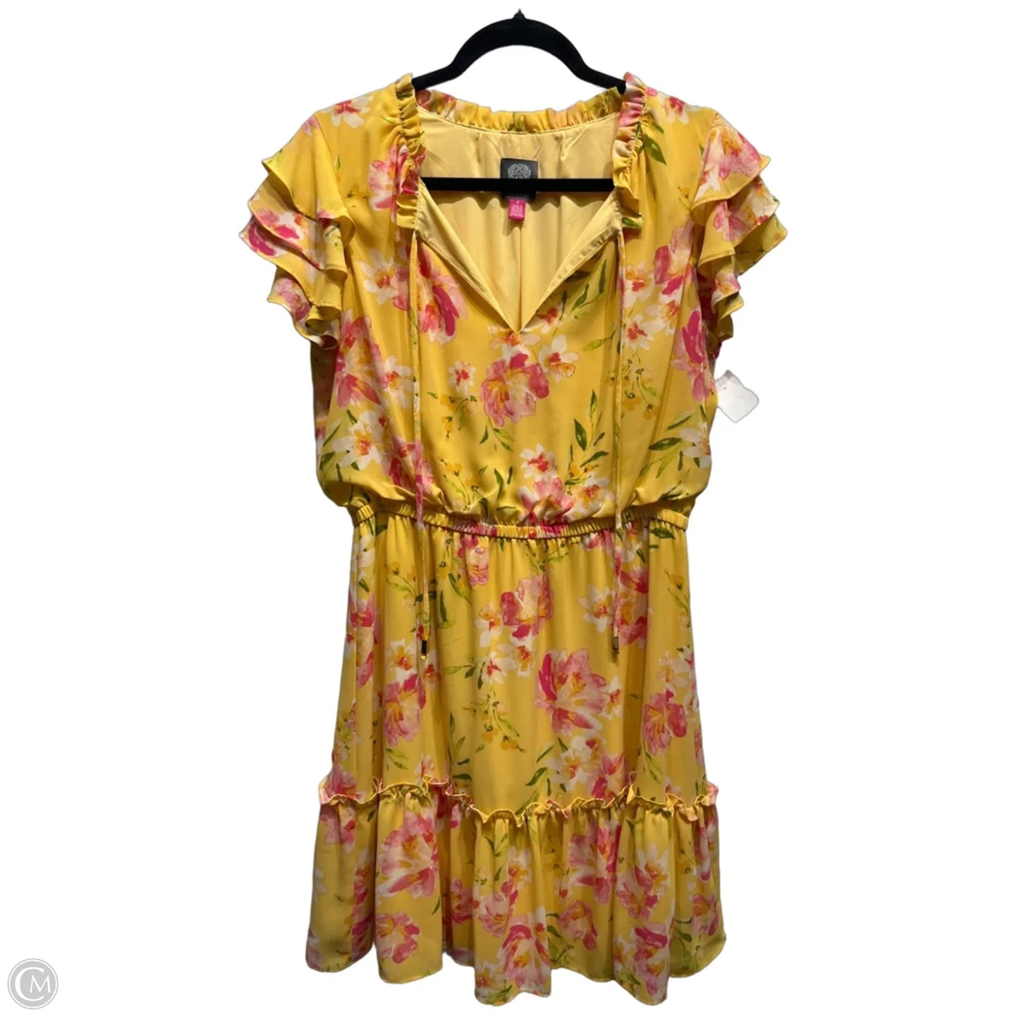 Dress Casual Short By Vince Camuto In Pink & Yellow, Size: 10