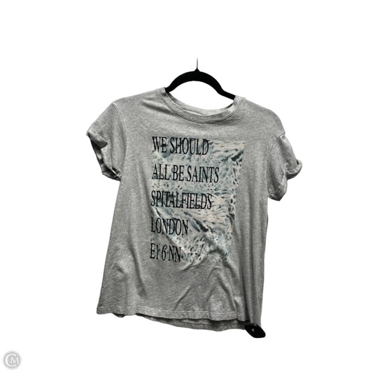 Top Short Sleeve Designer By All Saints In Grey, Size: Xs