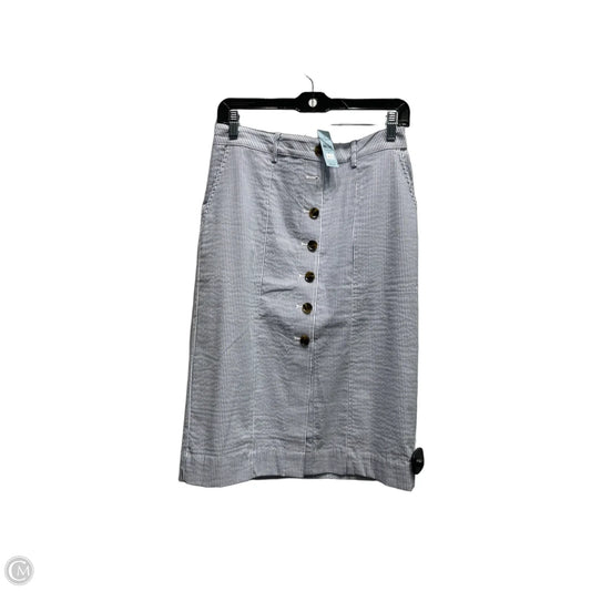 Skirt Midi By Ann Taylor In Blue & White, Size: 6