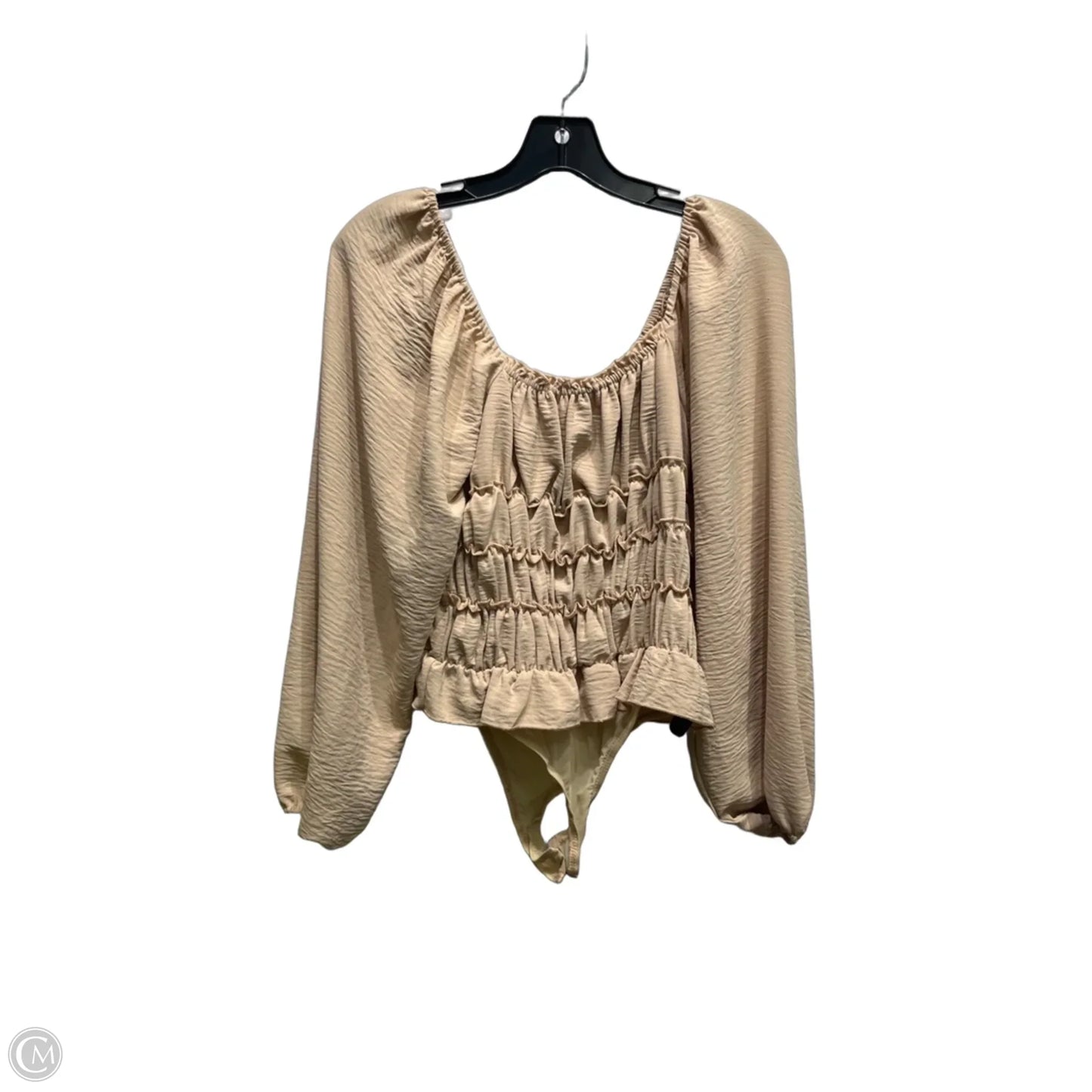 Blouse Long Sleeve By Entro In Tan, Size: S
