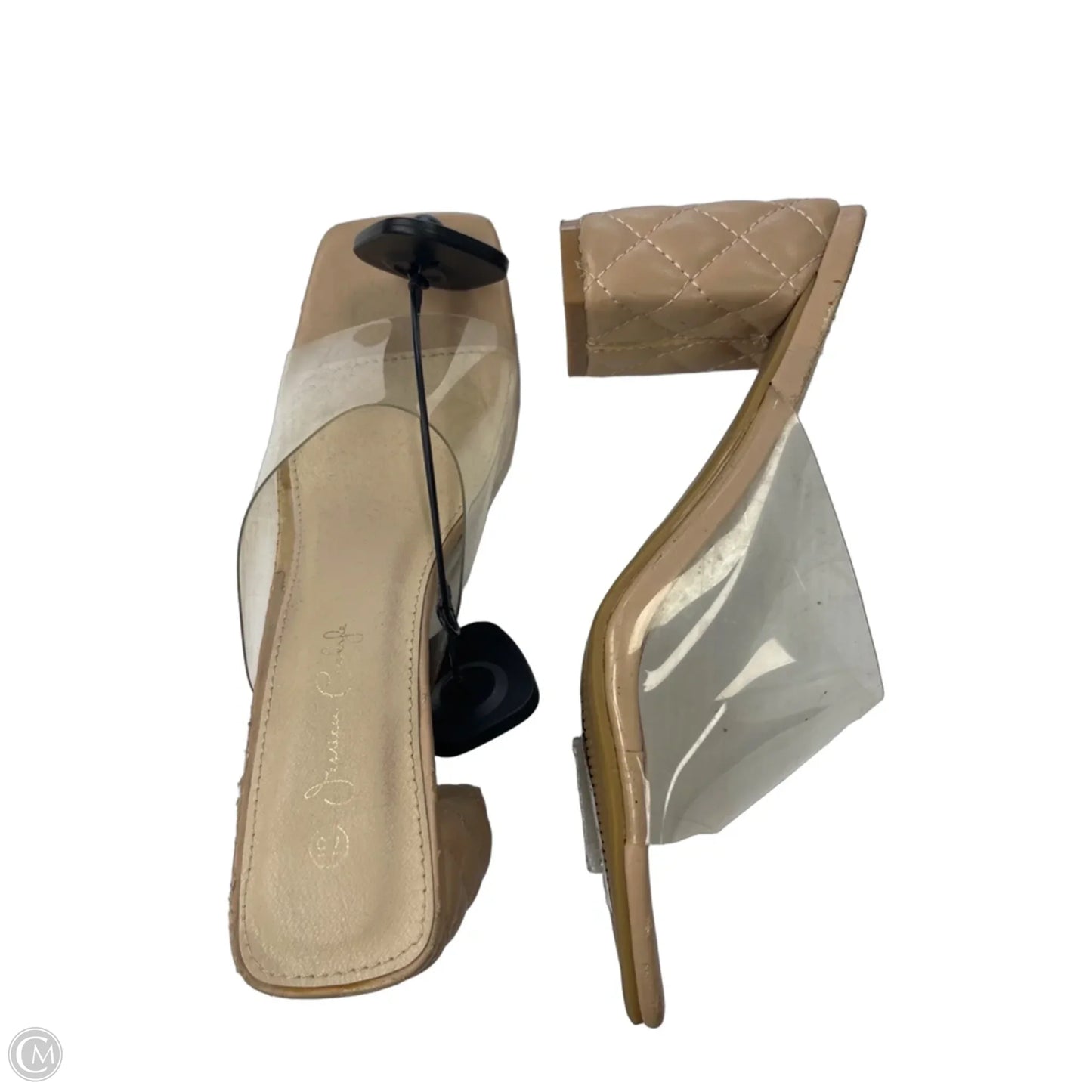 Sandals Heels Block By jessica carolyn In Tan, Size: 7.5