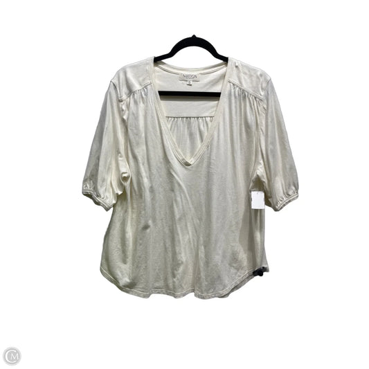 Top Short Sleeve By Nation Ltd In Ivory, Size: Xl