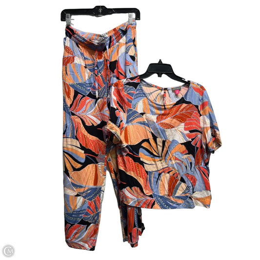 Pants Suit 2pc By Vince Camuto In Black & Orange, Size: M