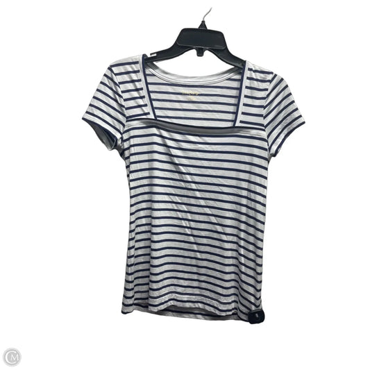Top Short Sleeve Designer By Lilly Pulitzer In Blue & White, Size: Xs