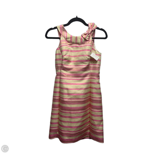 Dress Designer By Lilly Pulitzer In Cream & Pink, Size: 0