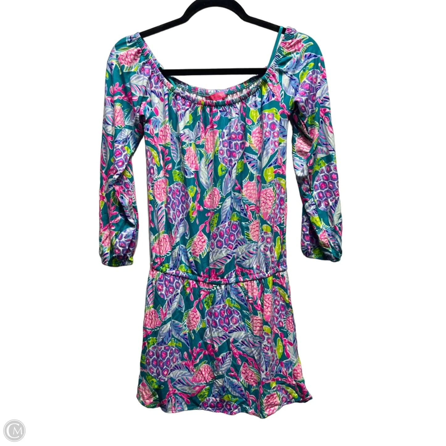 Romper Designer By Lilly Pulitzer In Green & Pink, Size: Xs