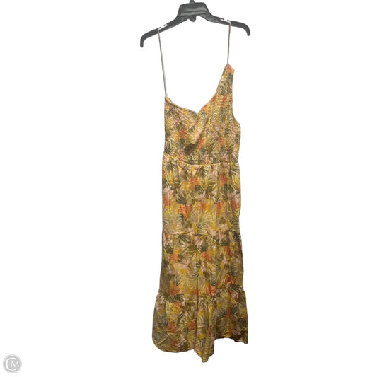 Dress Casual Maxi By Time And Tru In Green & Orange, Size: Xxl
