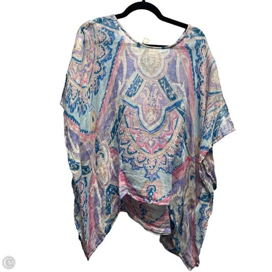 Top Short Sleeve By Chicos In Blue & Pink, Size: Xl