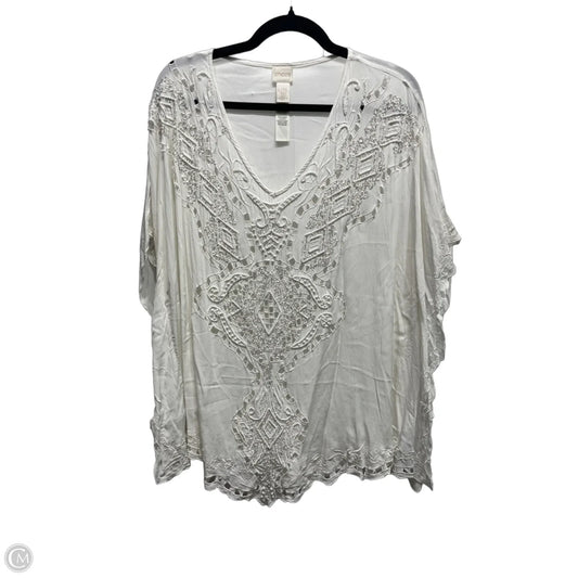 Blouse Short Sleeve By Chicos In Ivory, Size: L