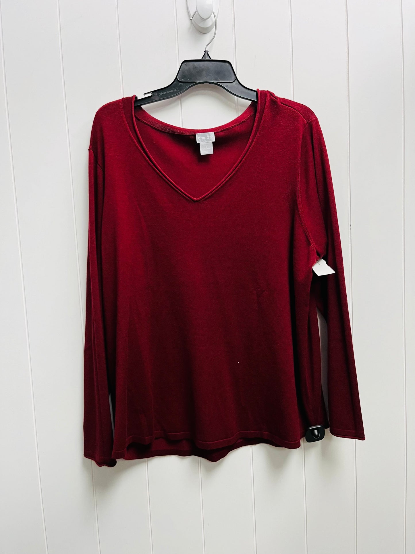 Sweater By Chicos O In Burgundy, Size: Xl