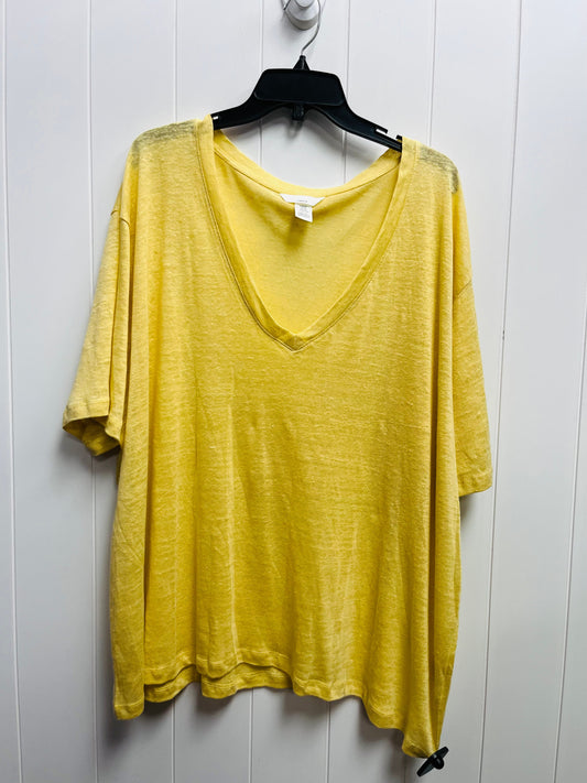 Yellow Top Short Sleeve H&m, Size Xxl
