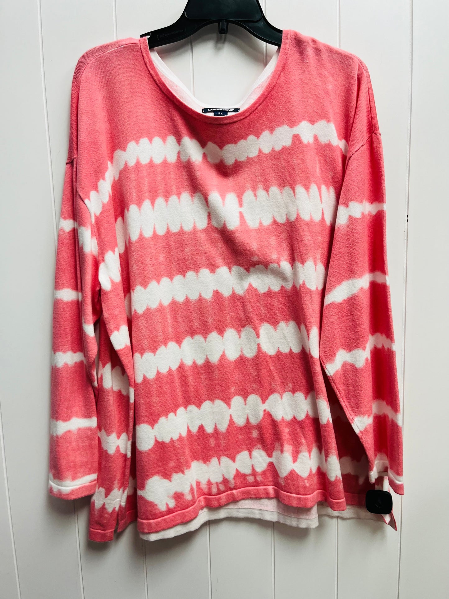 Sweater By Lands End In Pink, Size: 2x