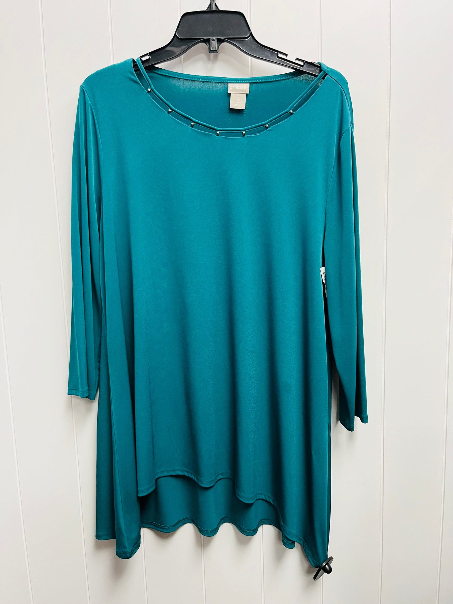 Top Long Sleeve By Chicos In Green, Size: L