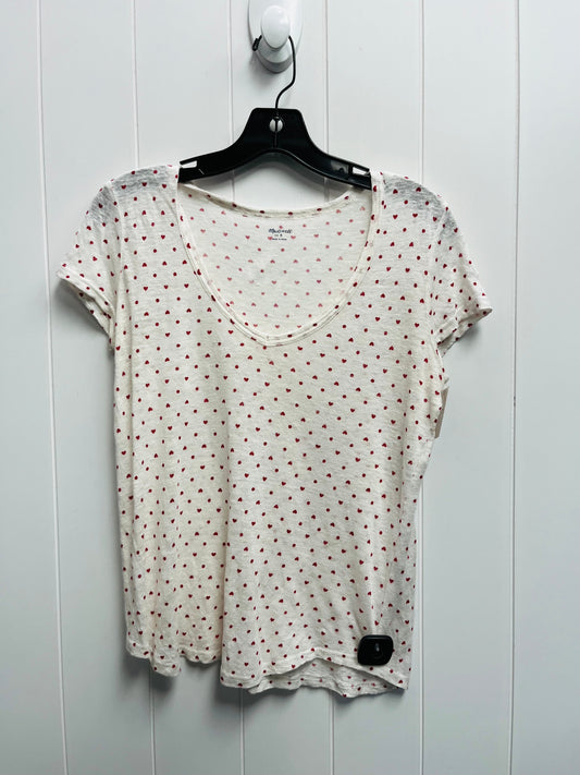 Red & White Top Short Sleeve Basic Madewell, Size S