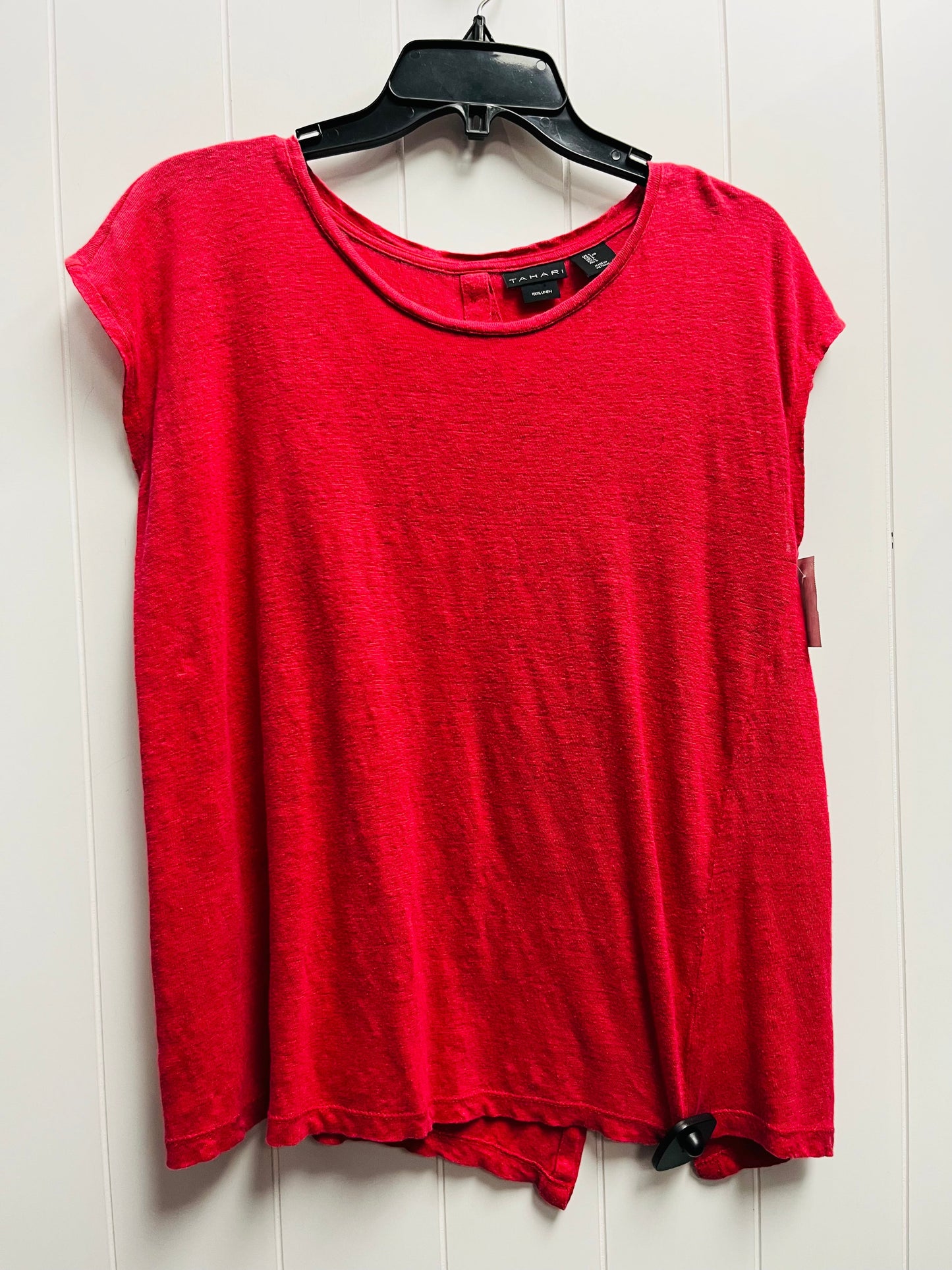 Top Short Sleeve By Tahari By Arthur Levine In Red, Size: L