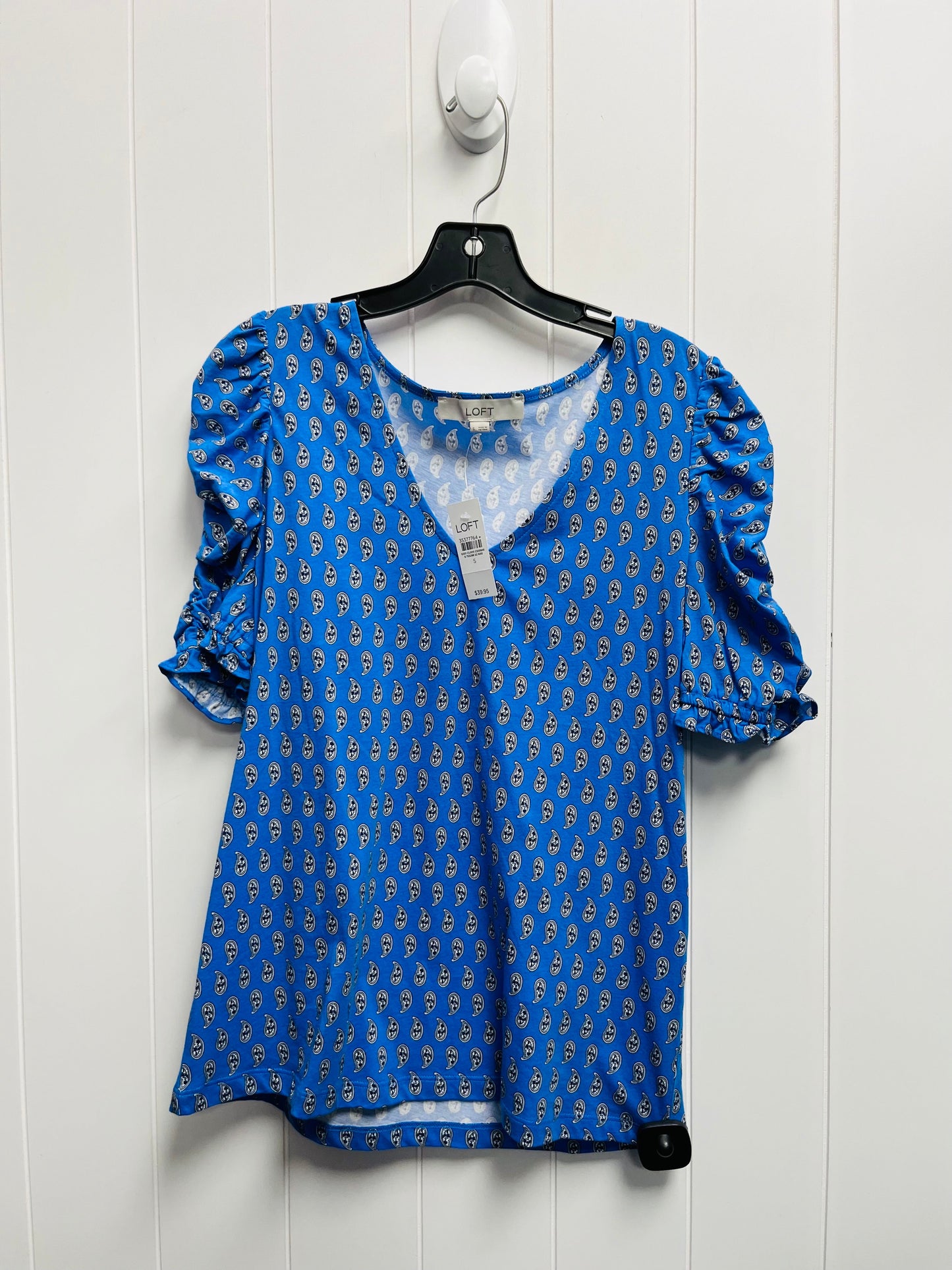 Blue Top Short Sleeve Loft, Size S