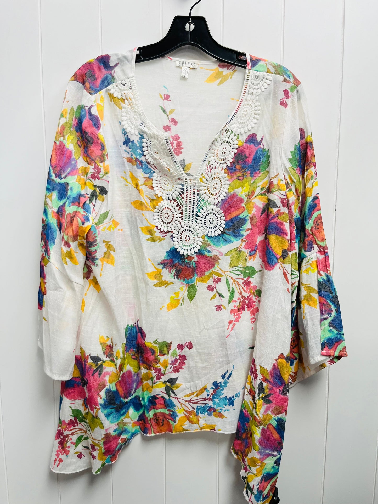 Pink & Yellow Top Long Sleeve Spense, Size L