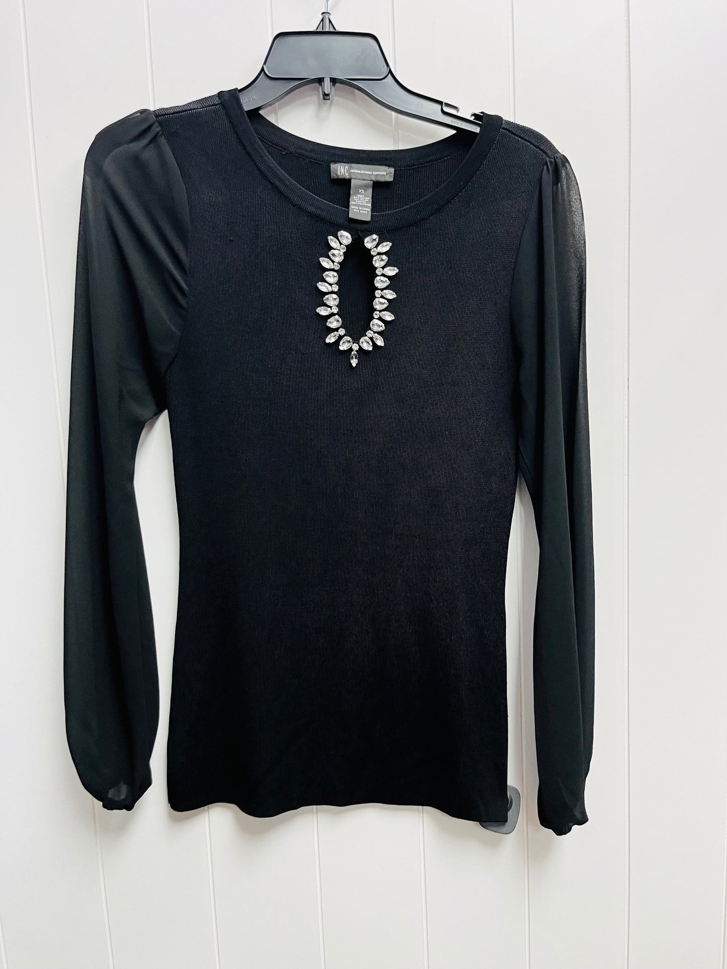 Top Long Sleeve By Inc In Black, Size: Xs