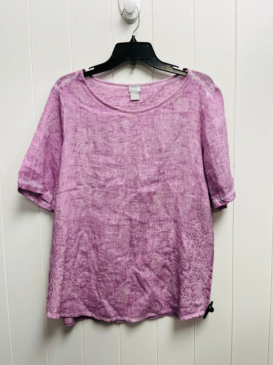 Top Short Sleeve By Chicos In Purple, Size: L