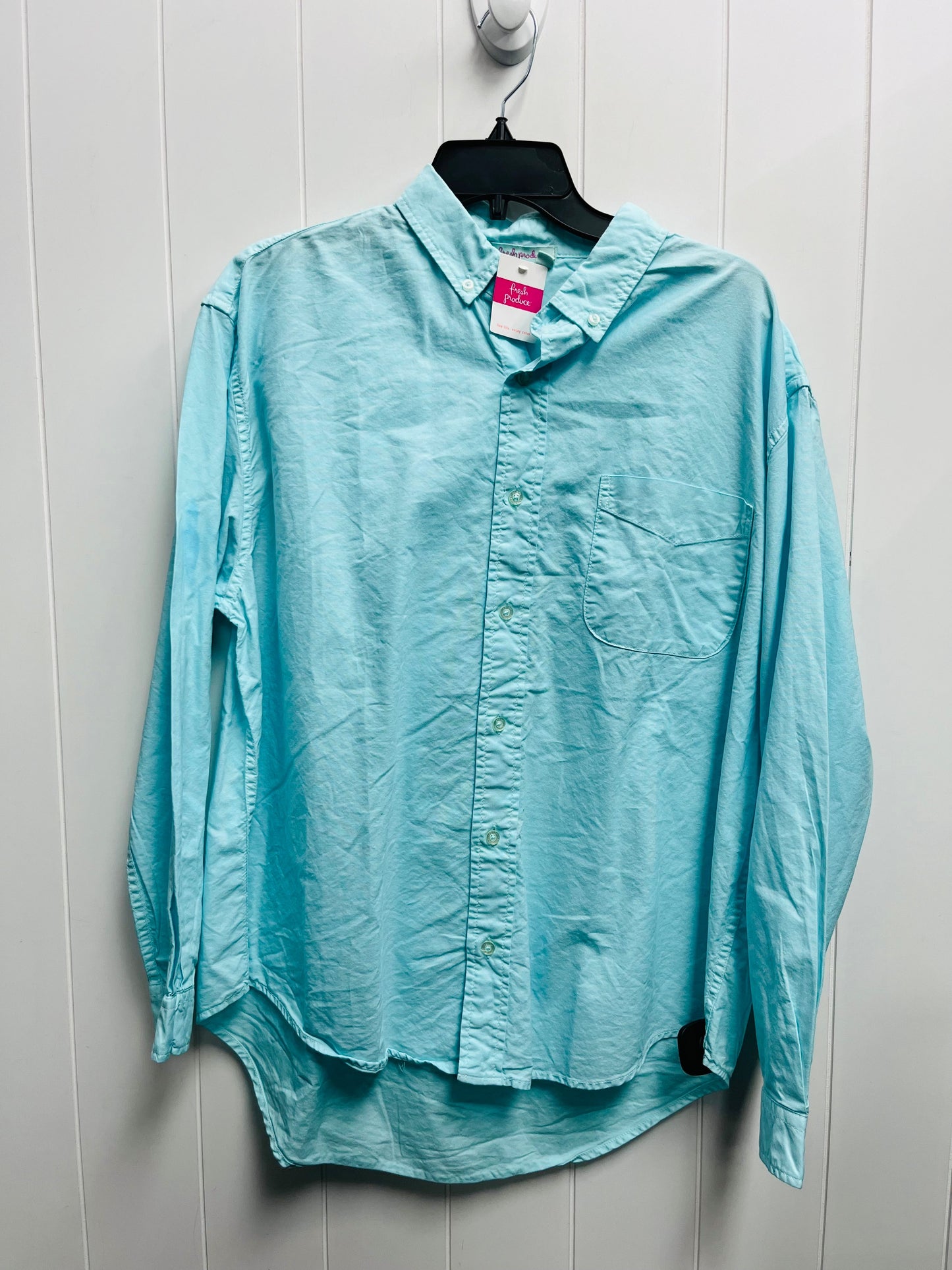 Top Long Sleeve By Fresh Produce In Green, Size: L